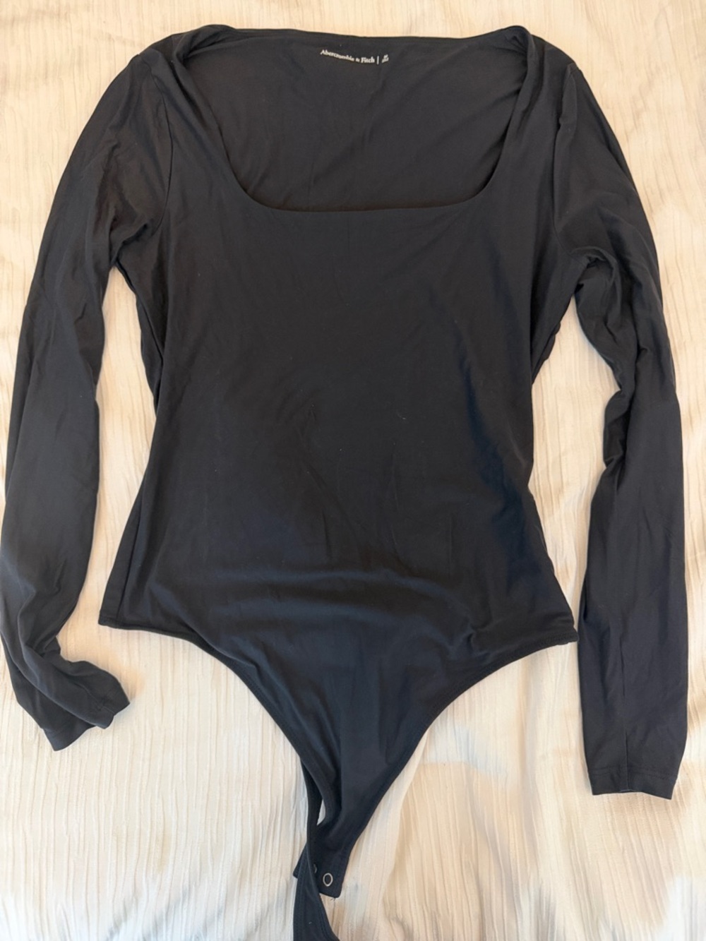 Abercrombie & Fitch Black Scoop Neck Long Sleeve Bodysuit